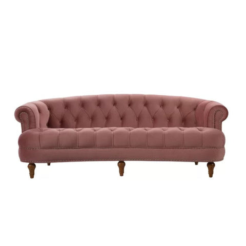 Pink velvet couch from Mypersnicketyhome.com