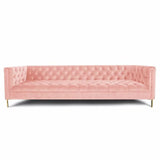 Pink velvet couch from Mypersnicketyhome.com