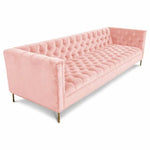 Pink velvet couch from Mypersnicketyhome.com