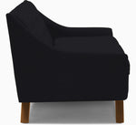 Black velvet couch from Mypersnicketyhome.com