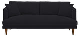 Black velvet couch from Mypersnicketyhome.com