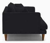 Black velvet couch from Mypersnicketyhome.com