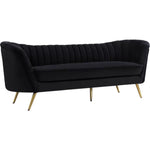 Black velvet couch from Mypersnicketyhome.com