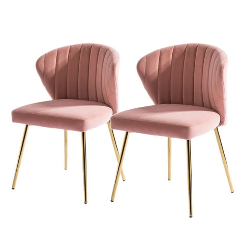 Pink velvet dining chair from Mypersnicketyhome.com