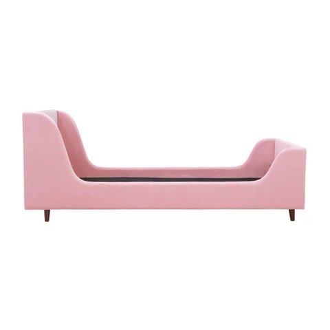 Pink velvet kids bed from Mypersnicketyhome.com