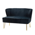 Black velvet loveseat from Mypersnicketyhome.com