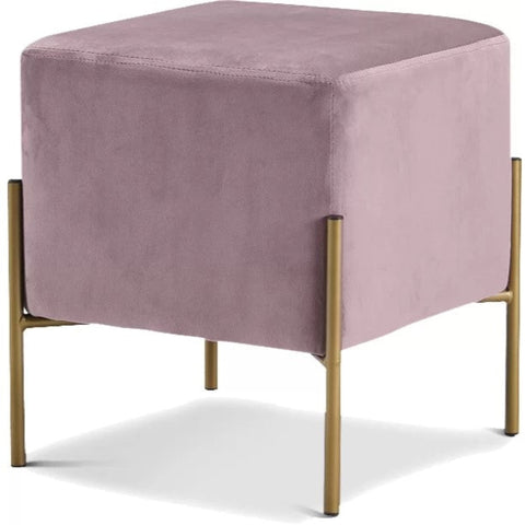 Pink velvet ottoman from Mypersnicketyhome.com