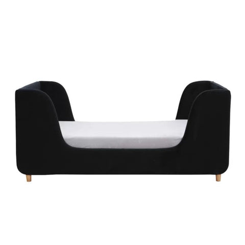 Black velvet toddler bed from Mypersnicketyhome.com