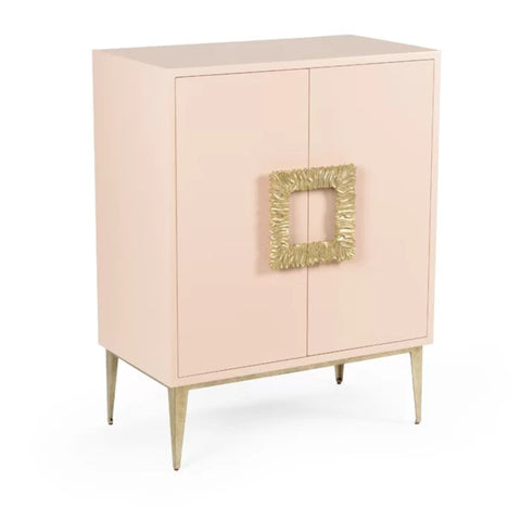 Pink wood bathroom cabinet from Mypersnicketyhome.com