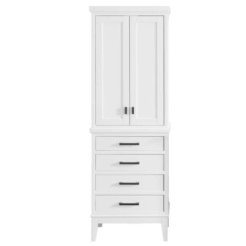 White wood bathroom cabinet from Mypersnicketyhome.com