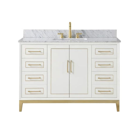 White single wood bathroom vanity from Mypersnicketyhome.com