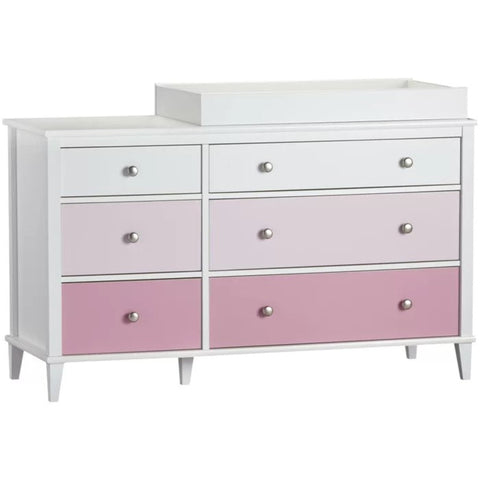 Pink wood changing table dresser from Mypersnicketyhome.com