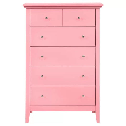 Pink wood chest of drawers from Mypersnicketyhome.com