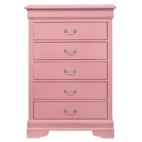 Pink wood chest of drawers from Mypersnicketyhome.com