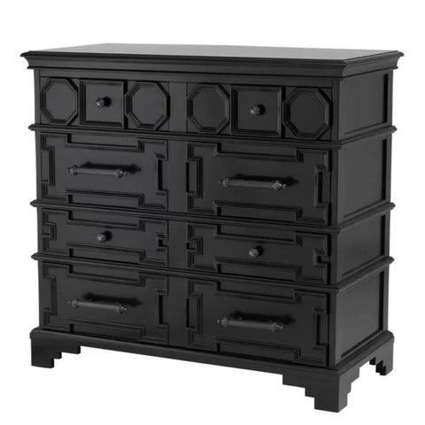 Black wood chest of drawers from Mypersnicketyhome.com