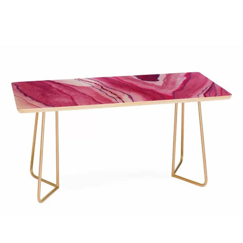 Pink wood coffee table from Mypersnicketyhome.com