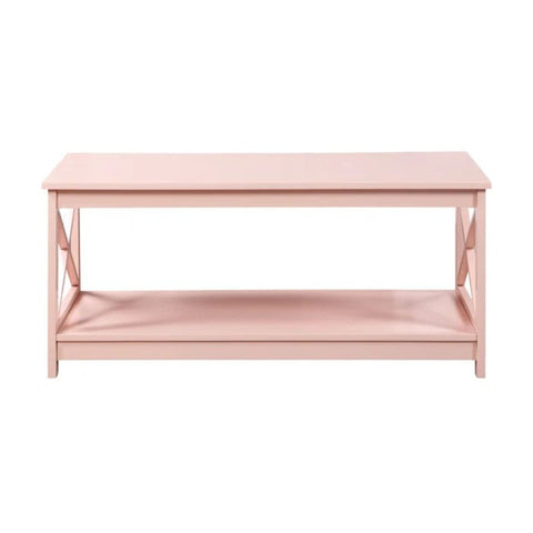 Pink wood coffee table from Mypersnicketyhome.com