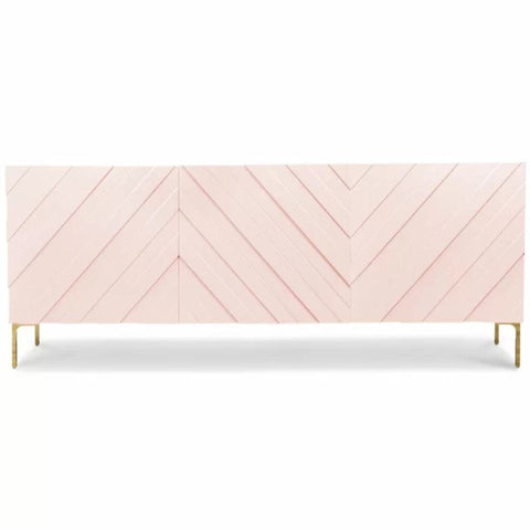 Pink wood credenza from Mypersnicketyhome.com