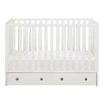 White wood crib with storage from Mypersnicketyhome.com