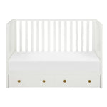 White wood crib with storage from Mypersnicketyhome.com