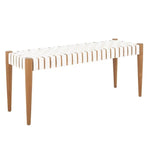 White wood dining bench from Mypersnicketyhome.com