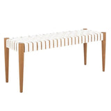 White wood dining bench from Mypersnicketyhome.com