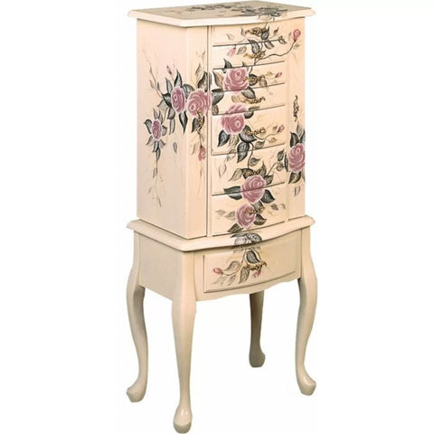 Pink wood jewelry armoire from Mypersnicketyhome.com