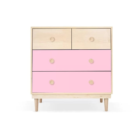 Pink wood kids chest of drawers from Mypersnicketyhome.com