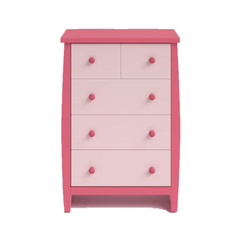 Pink wood kids chest of drawers from Mypersnicketyhome.com