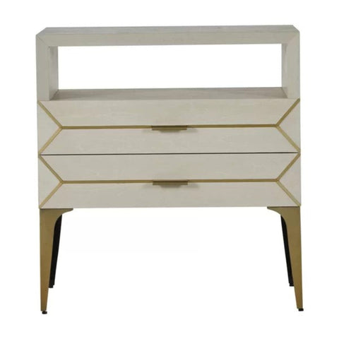 White wood nightstand from Mypersnicketyhome.com