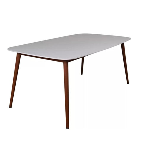 White wood outdoor dining table from Mypersnicketyhome.com