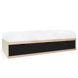 Black wood platform storage bed from Mypersnicketyhome.com