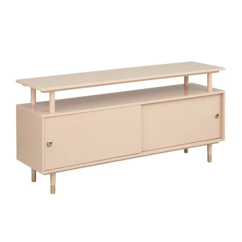 Pink wood tv stand from Mypersnicketyhome.com