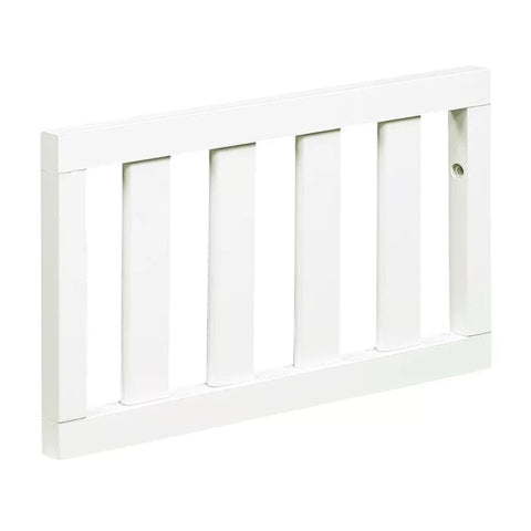 White wood toddler bed conversion rail from Mypersnicketyhome.com