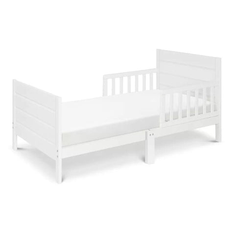 White wood toddler bed from Mypersnicketyhome.com