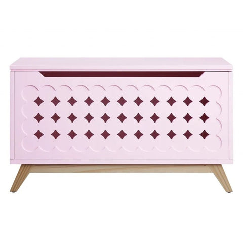 Pink wood toy chest from Mypersnicketyhome.com